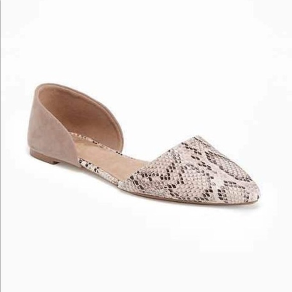 NWOT Old Navy Snakeskin-Print D'Orsay Flats